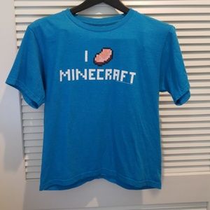 Mojang "I heart minecraft" printed kids t shirt